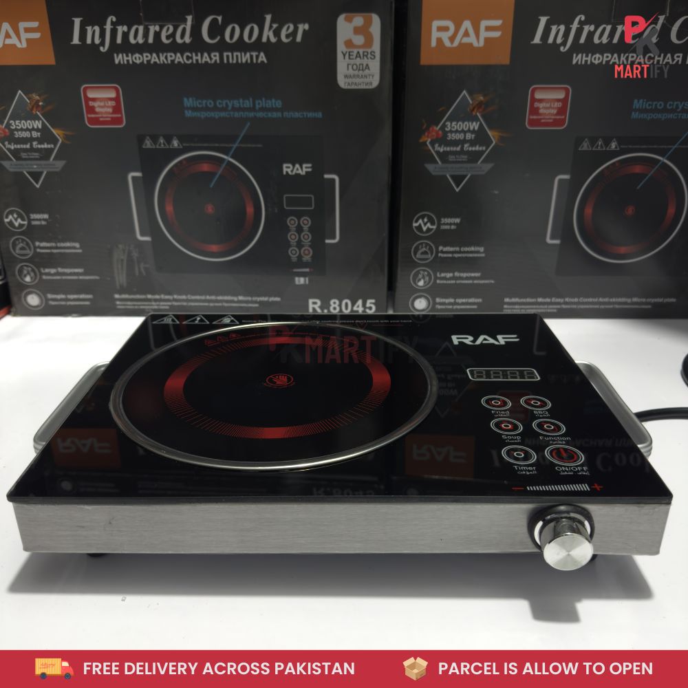 RAF Electric Infrared Cooker R.8045 – 3500W Ceramic Electric Stove – Energy Efficient Stove for Pakistani Kitchens